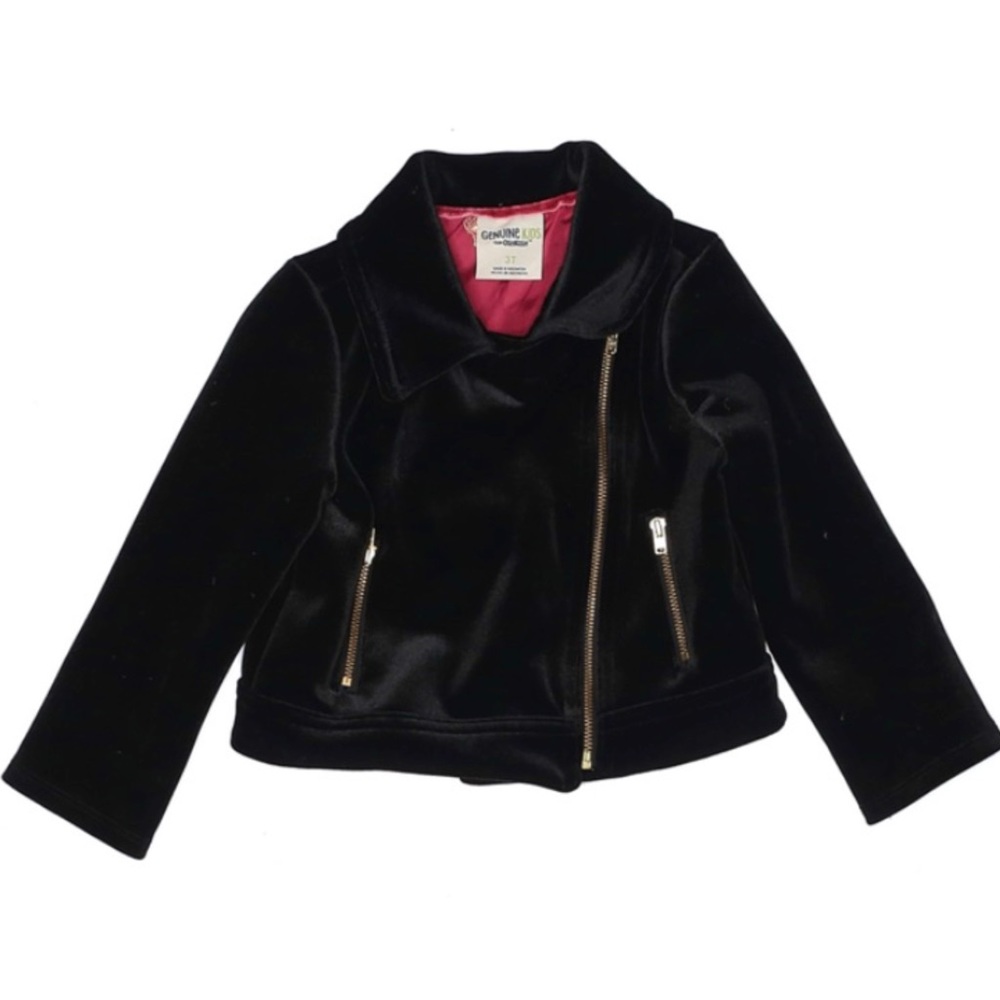 Toddler Black Suede Moto Jacket